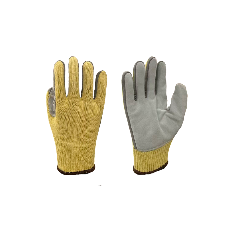 Găng tay da bò hạt cao cấp vừa lòng bàn tay Aramid